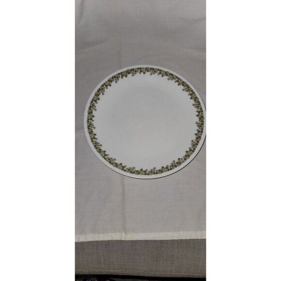 VTG Corelle Spring Blossom Crazy Daisy Dinner Plates Set of 4 Avocado Green - Picture 2 of 6